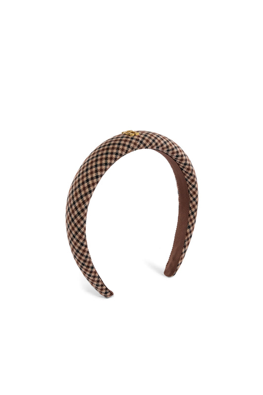 Narrow Headband (Mocha Houndstooth)