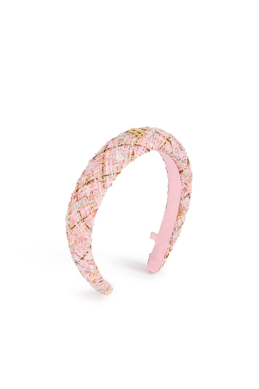 Narrow Headband (Pink Sparkle Boucle)