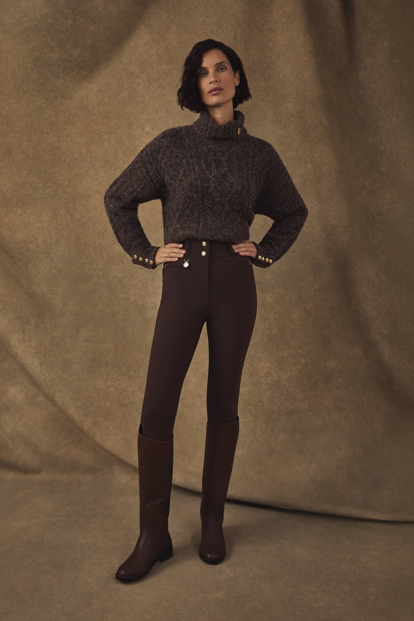 Noveli Roll Neck Knit (Chocolate)