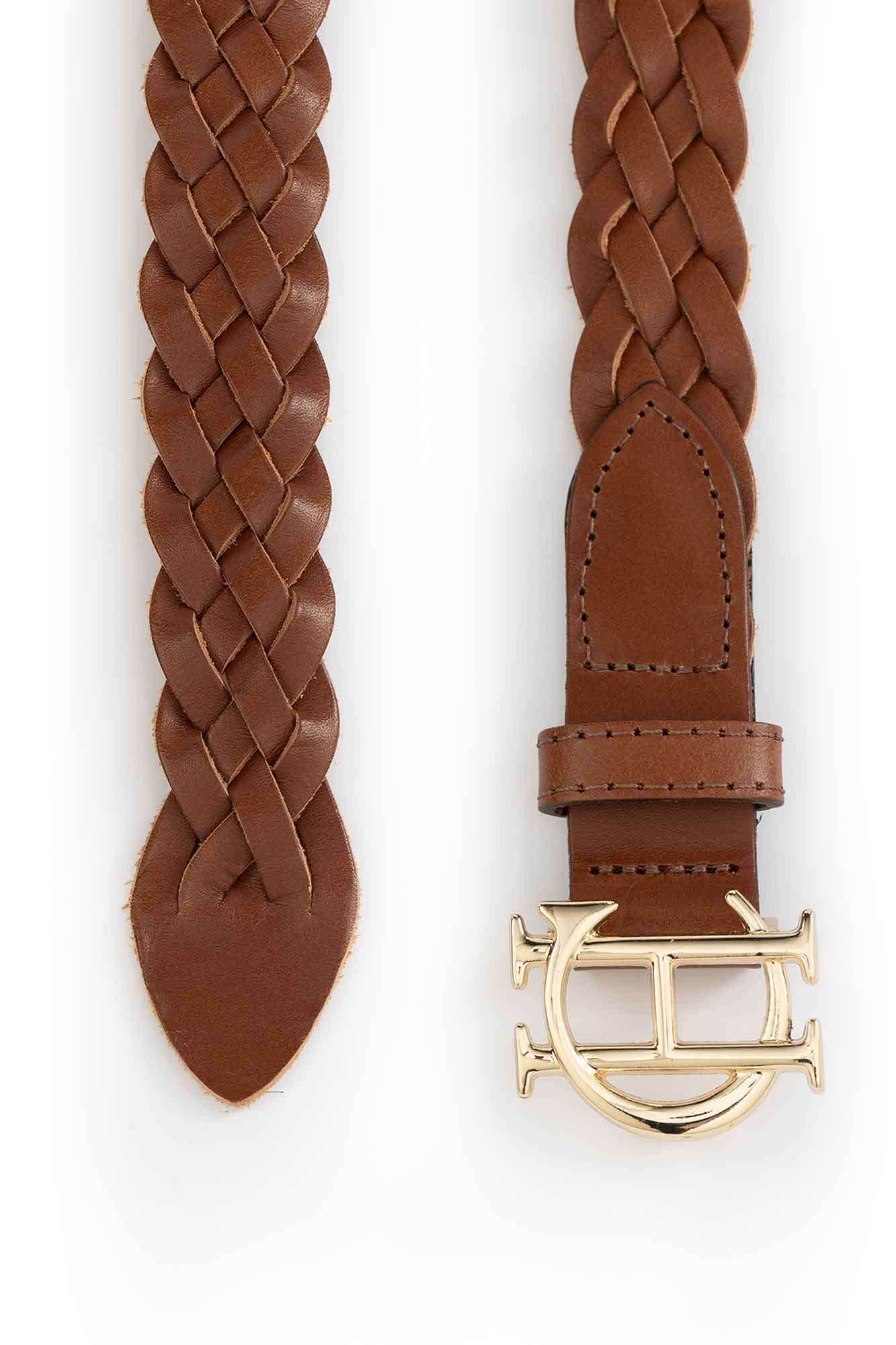 Plaited Slim Belt (Tan)