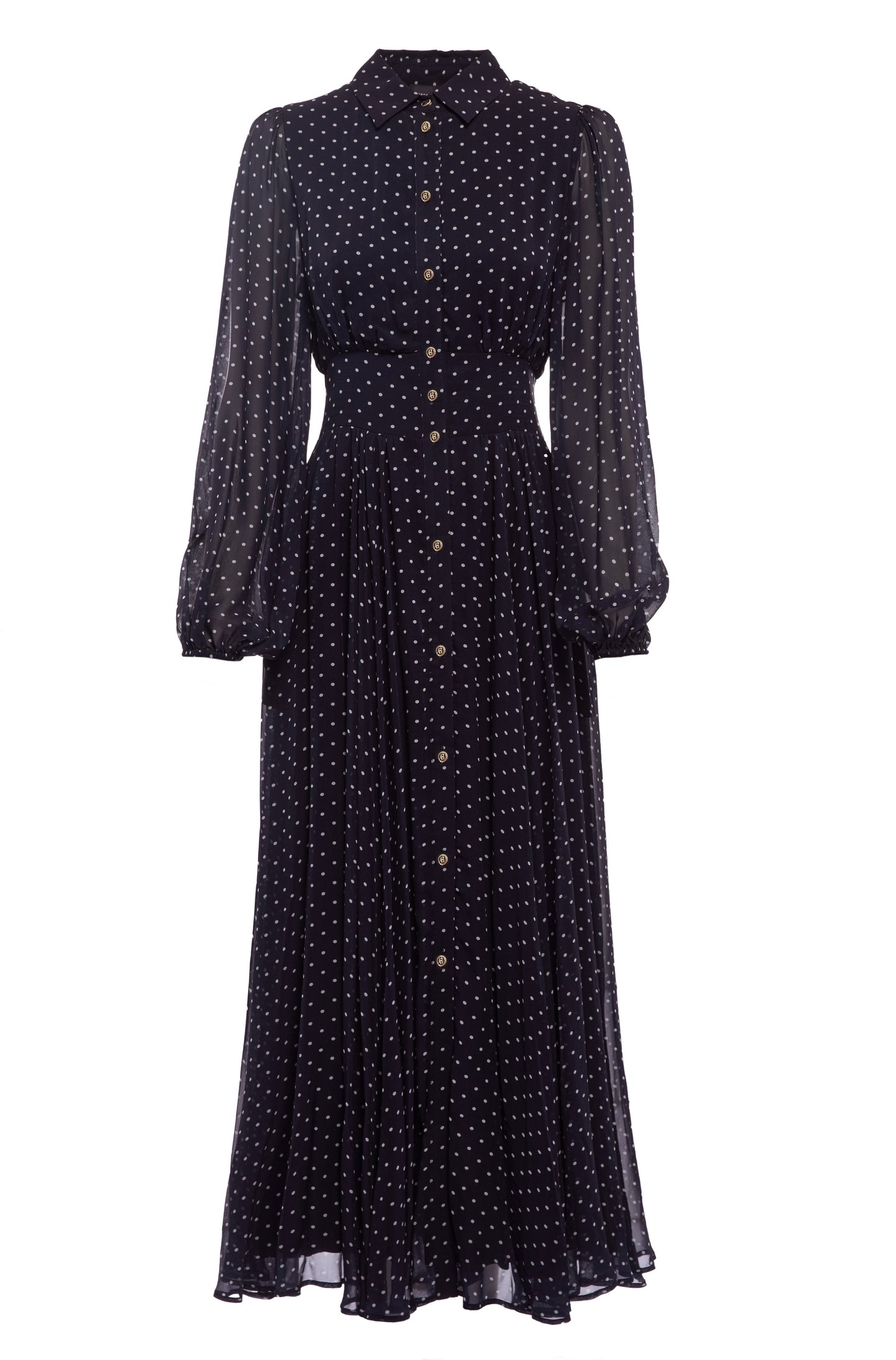 Paros Shirt Dress (Navy Polka Dot)