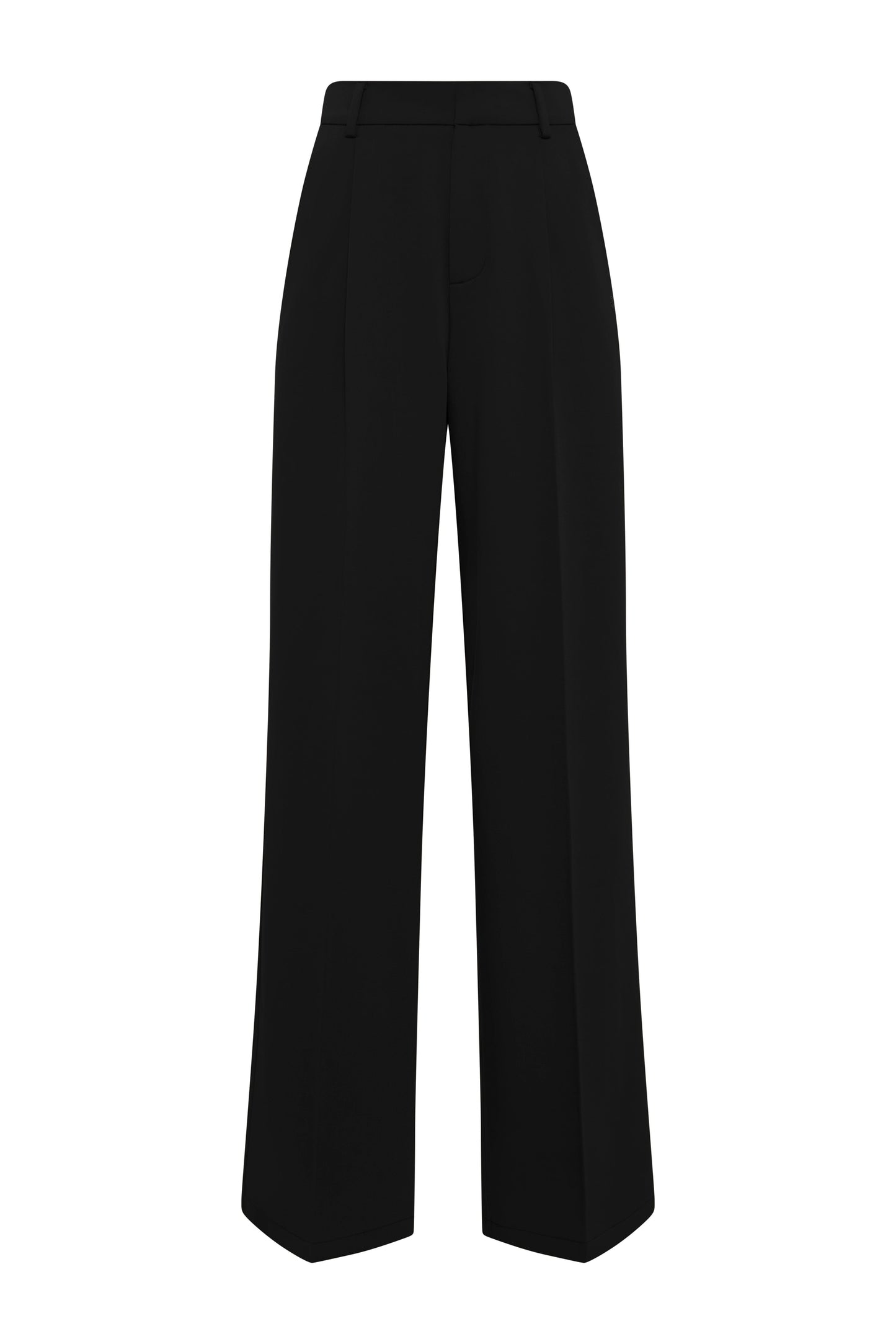 Pleated Wide Leg Trouser (Black)