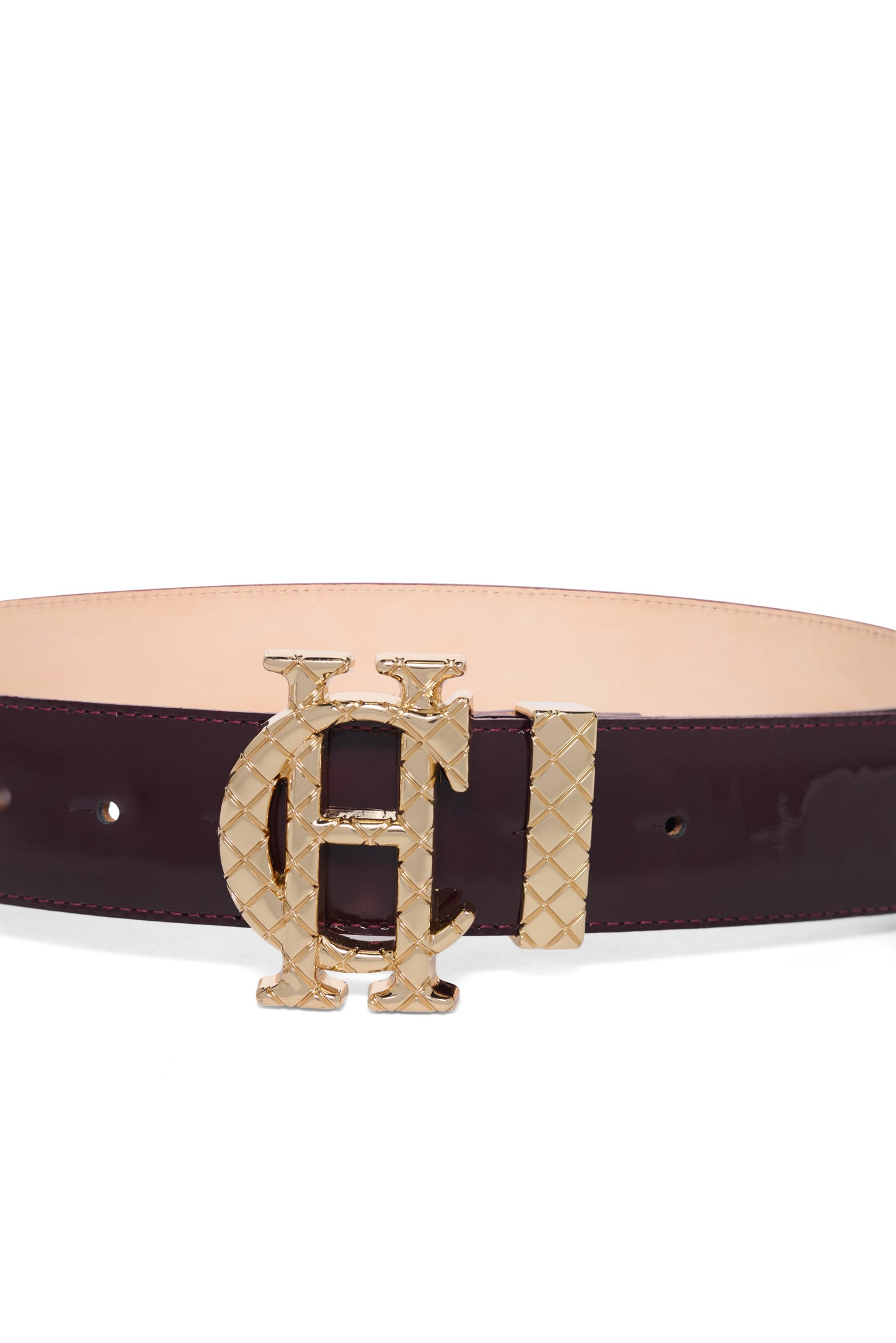 Quilted Classic Belt (Oxblood Patent)