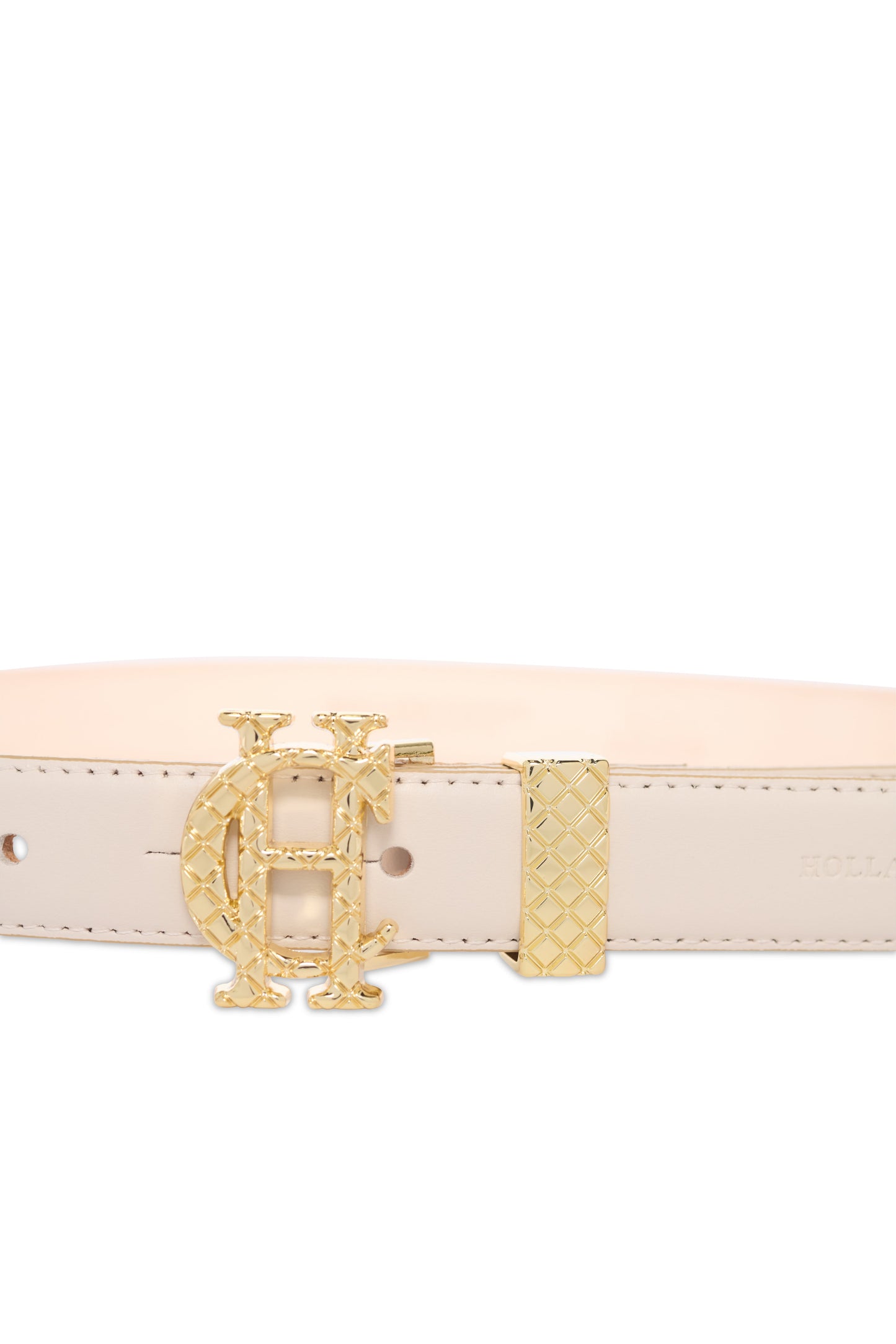 Quilted Slim Belt (Putty Leather)