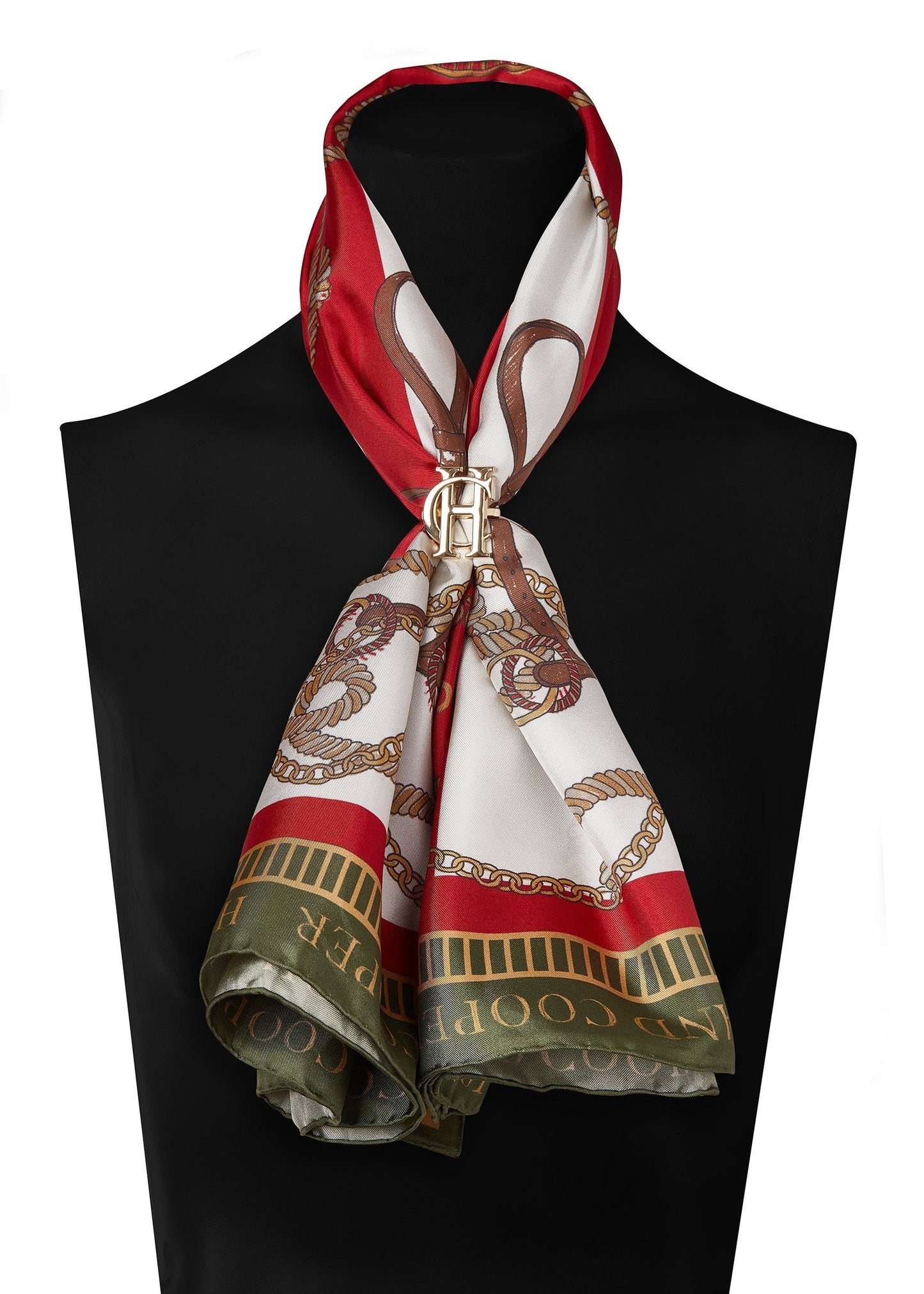 Regal Horse Silk Scarf (Racing Green Heritage Red)
