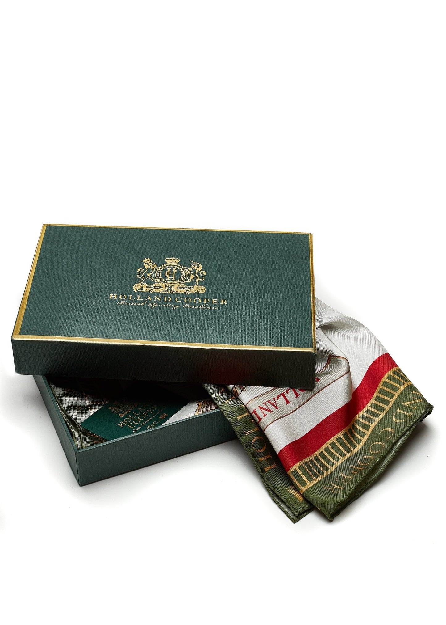 Regal Horse Silk Scarf (Racing Green Heritage Red)