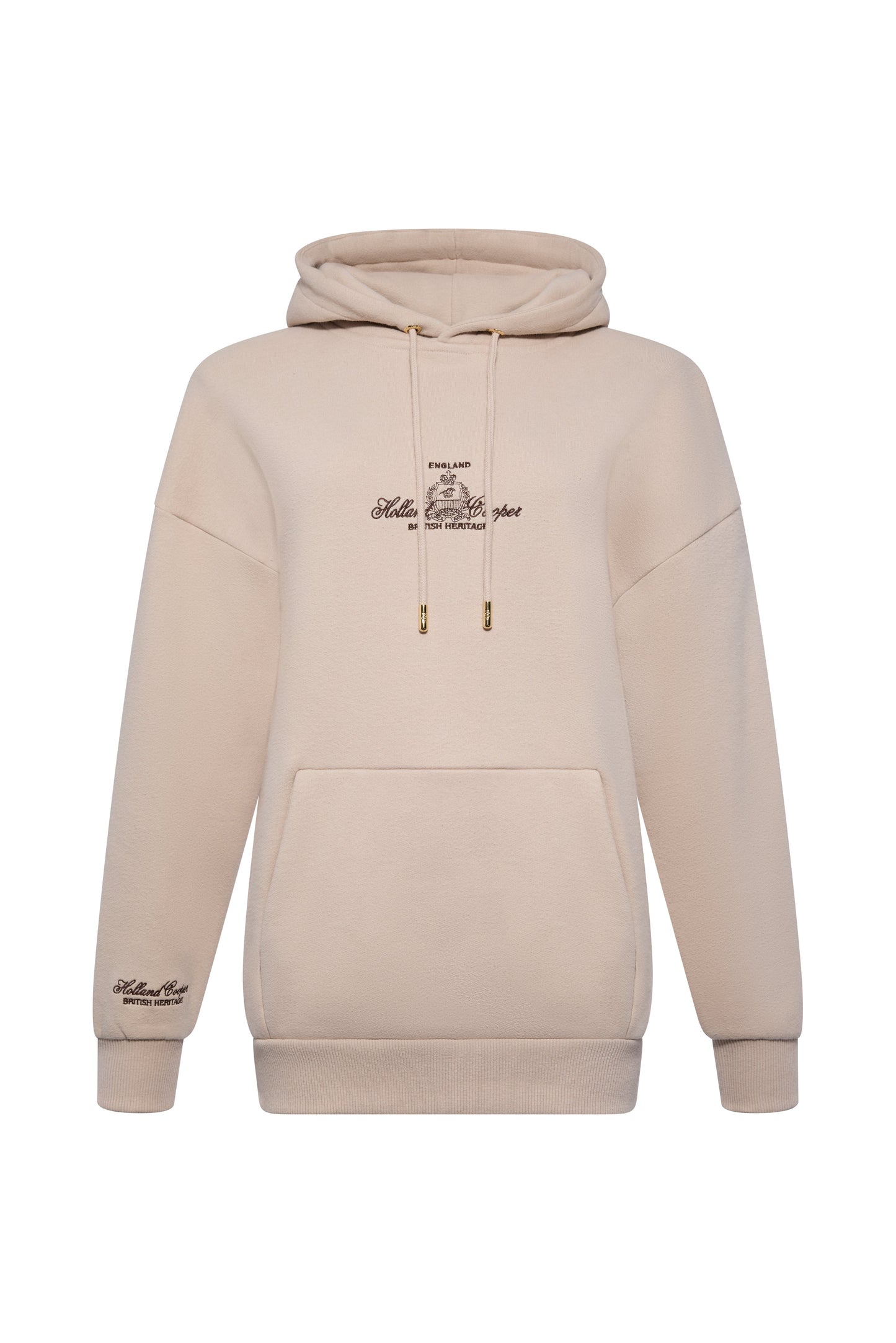 Relaxed Fit Script Hoodie (Stone)
