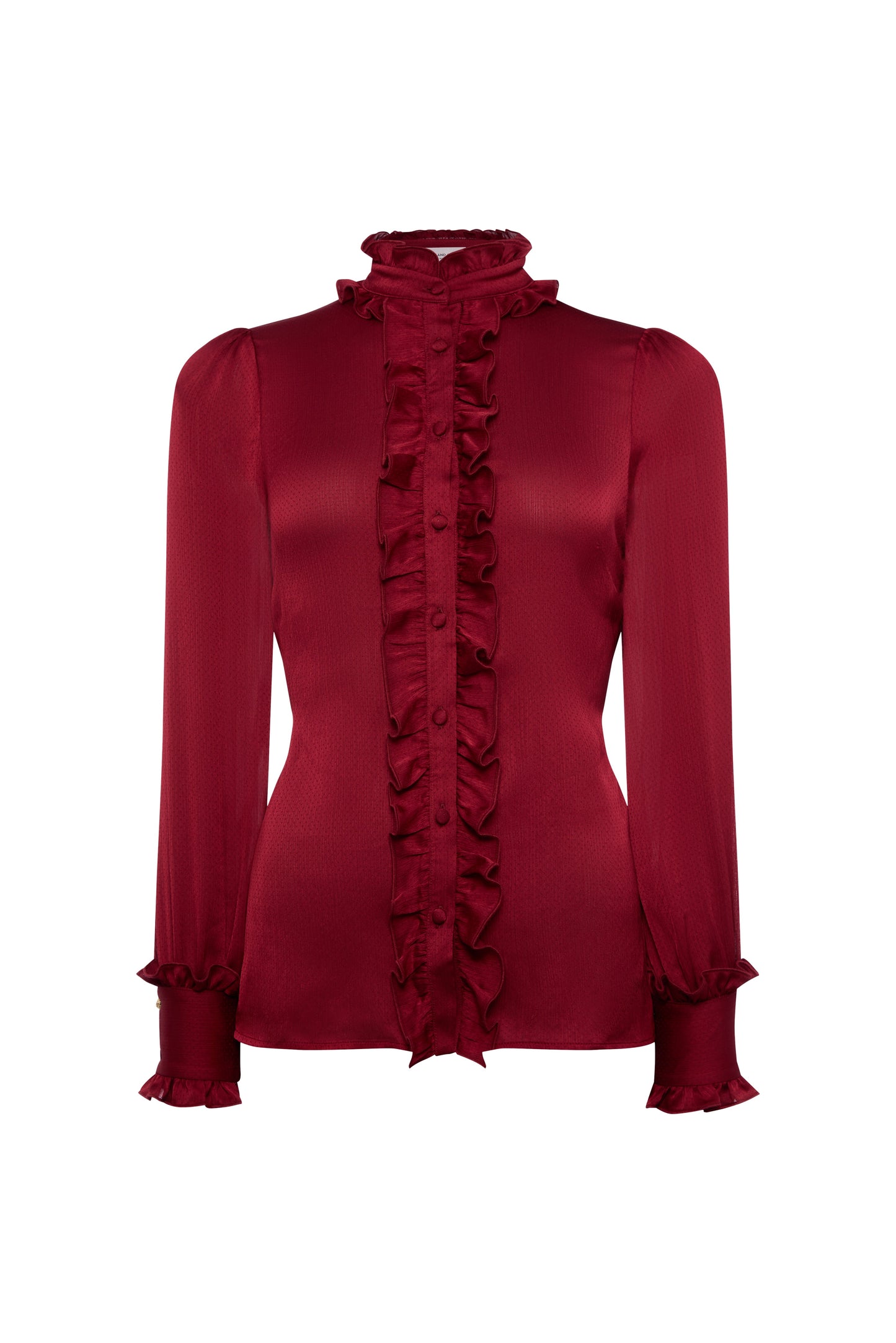 Ria Ruffle Shirt (Deep Raspberry)