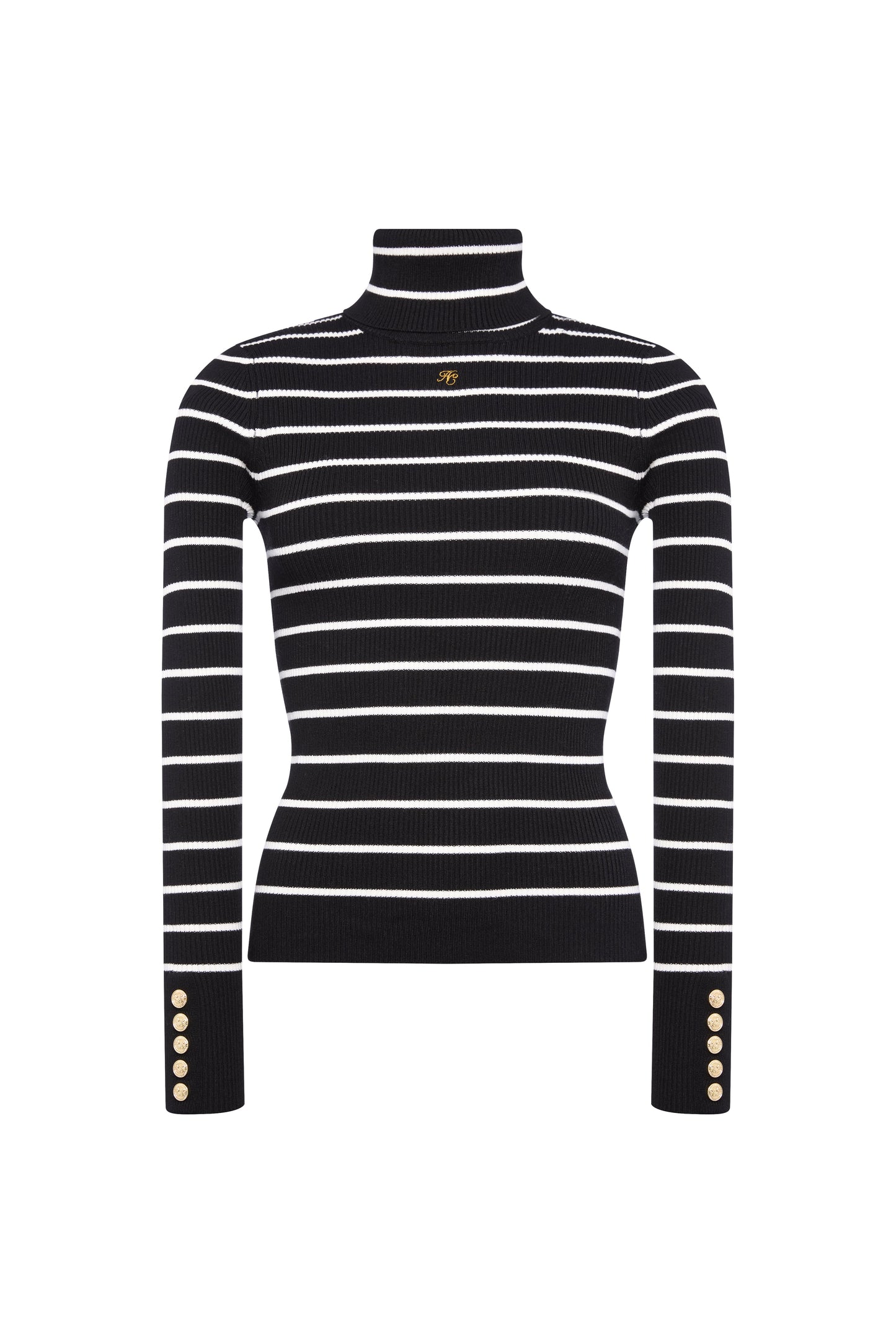 Ribbed Roll Neck Knit (Black)