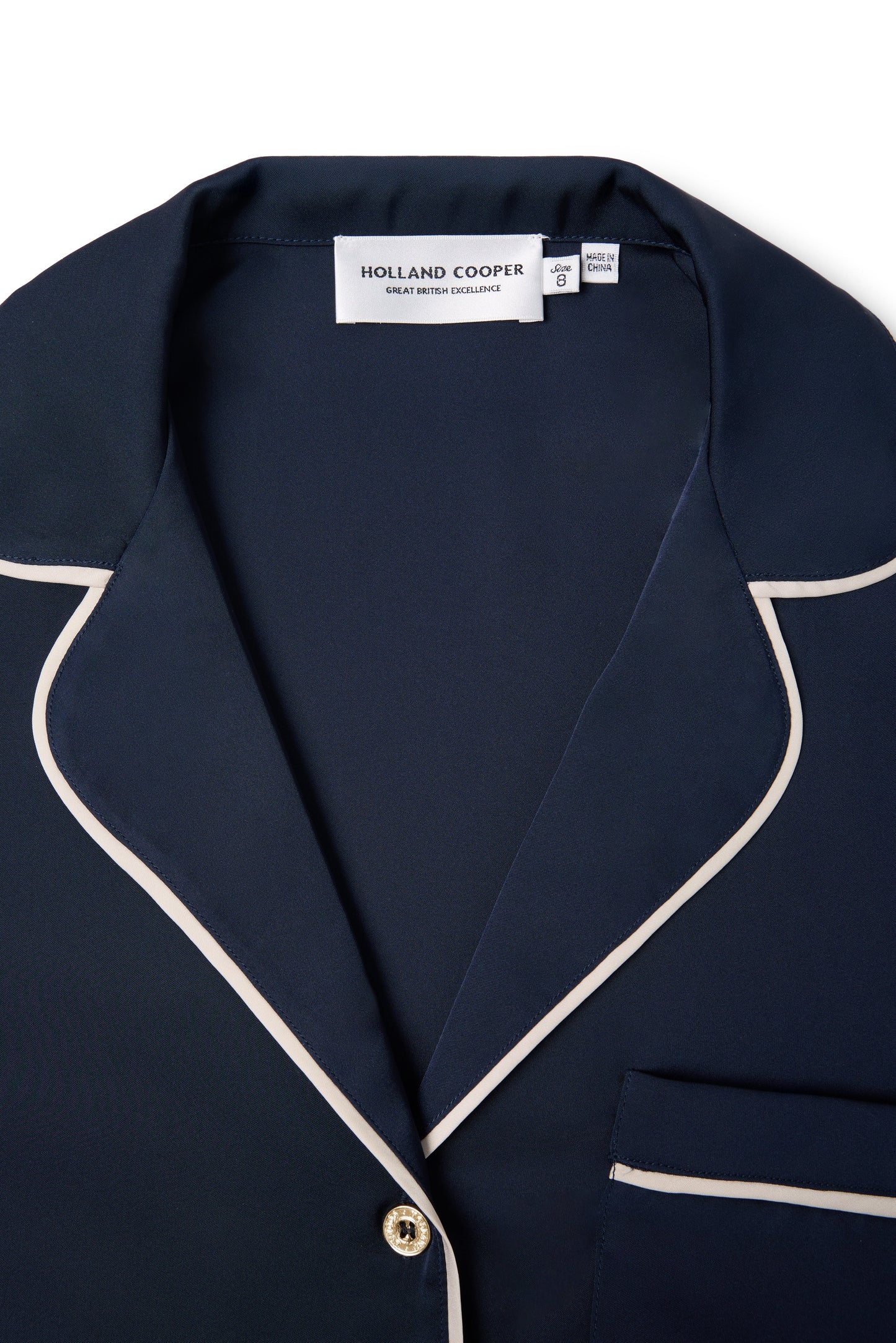 Satin Pyjama Set (Navy)