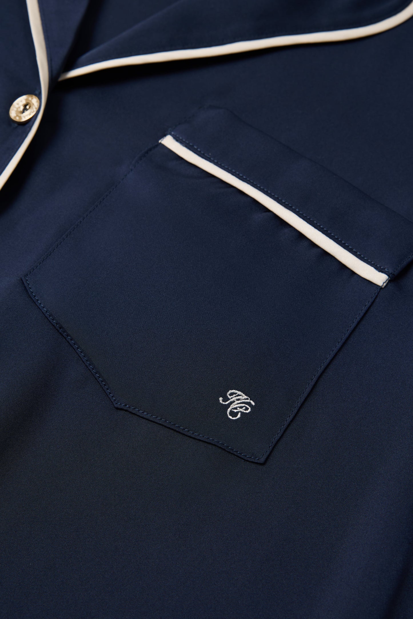 Satin Pyjama Set (Navy)