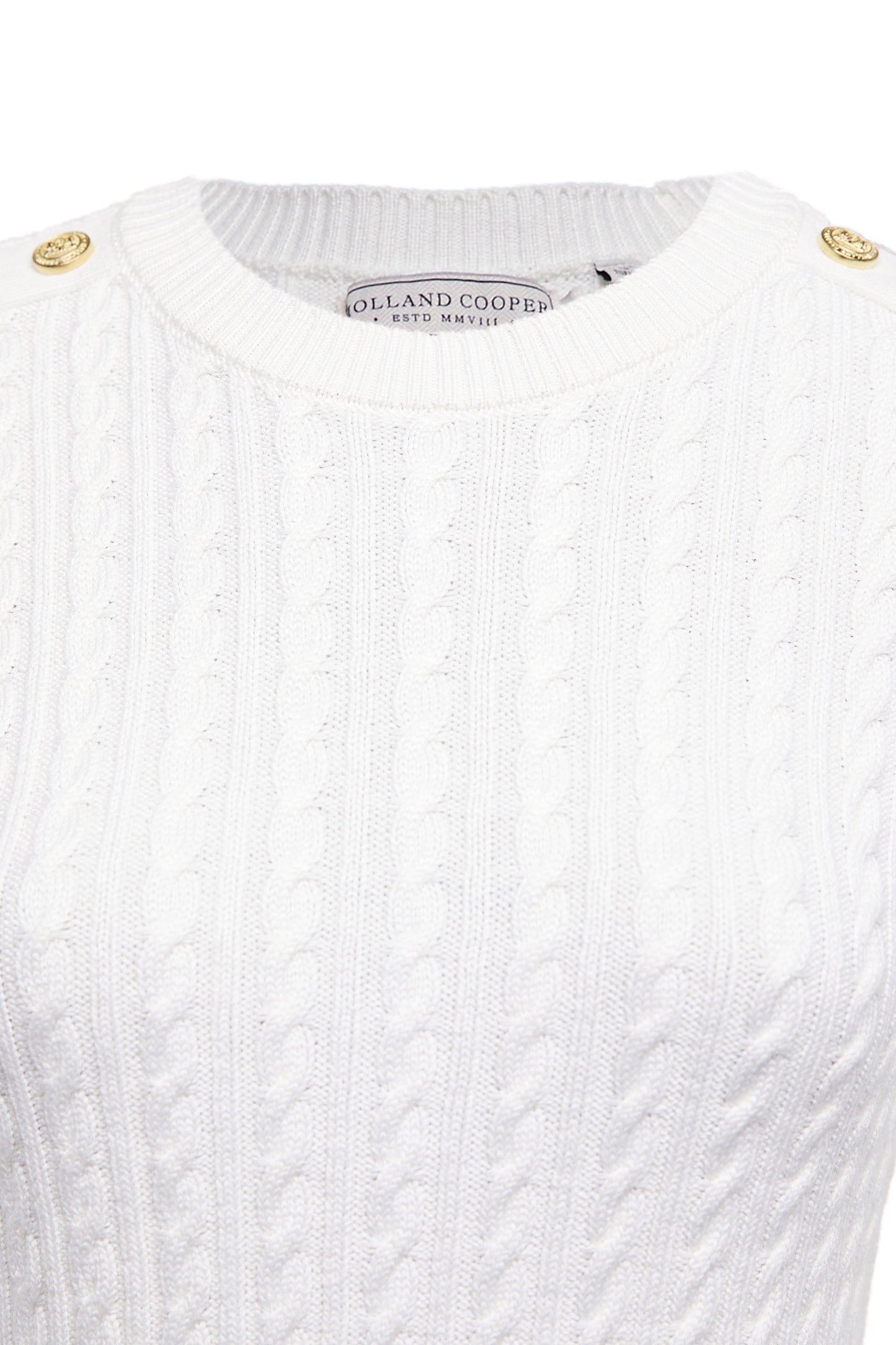 Seattle Cable Crew Knit (White)