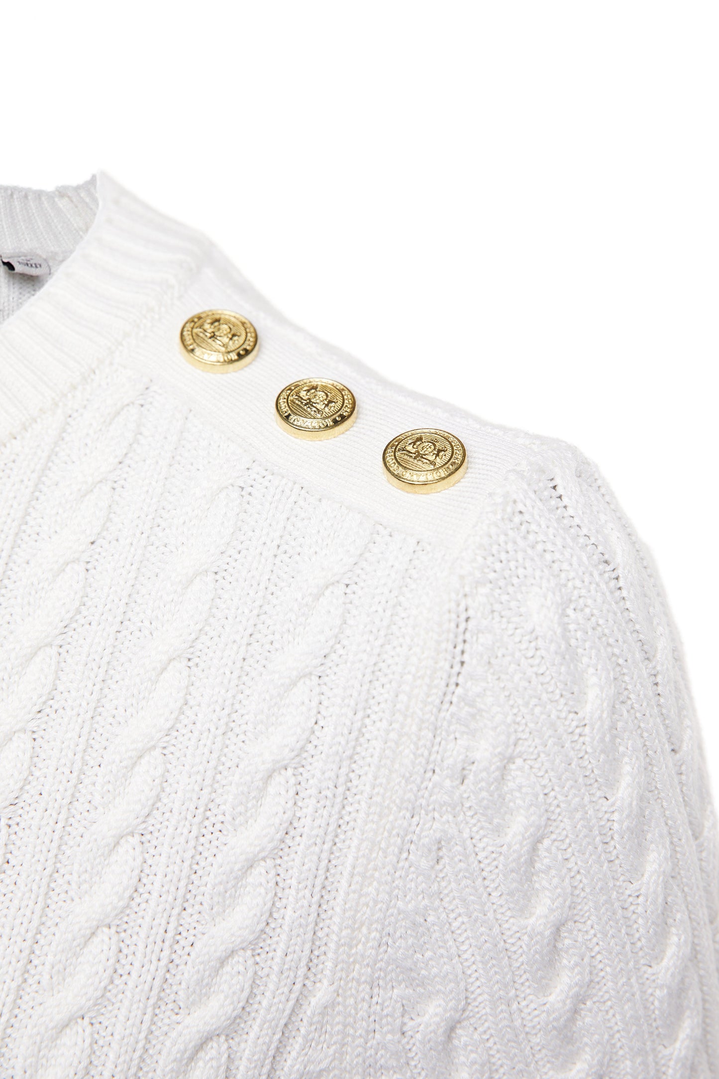 Seattle Cable Crew Knit (White)