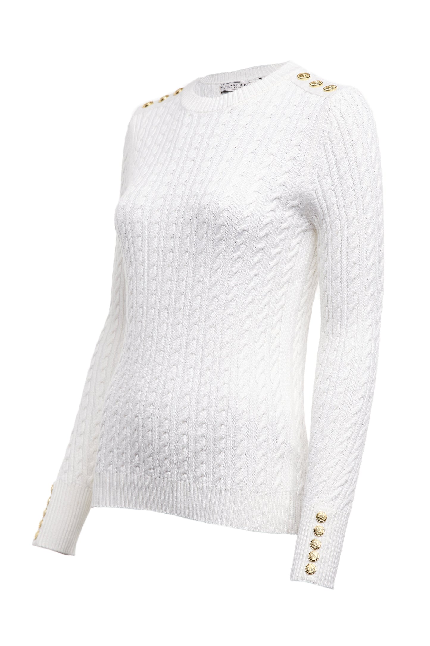 Seattle Cable Crew Knit (White)