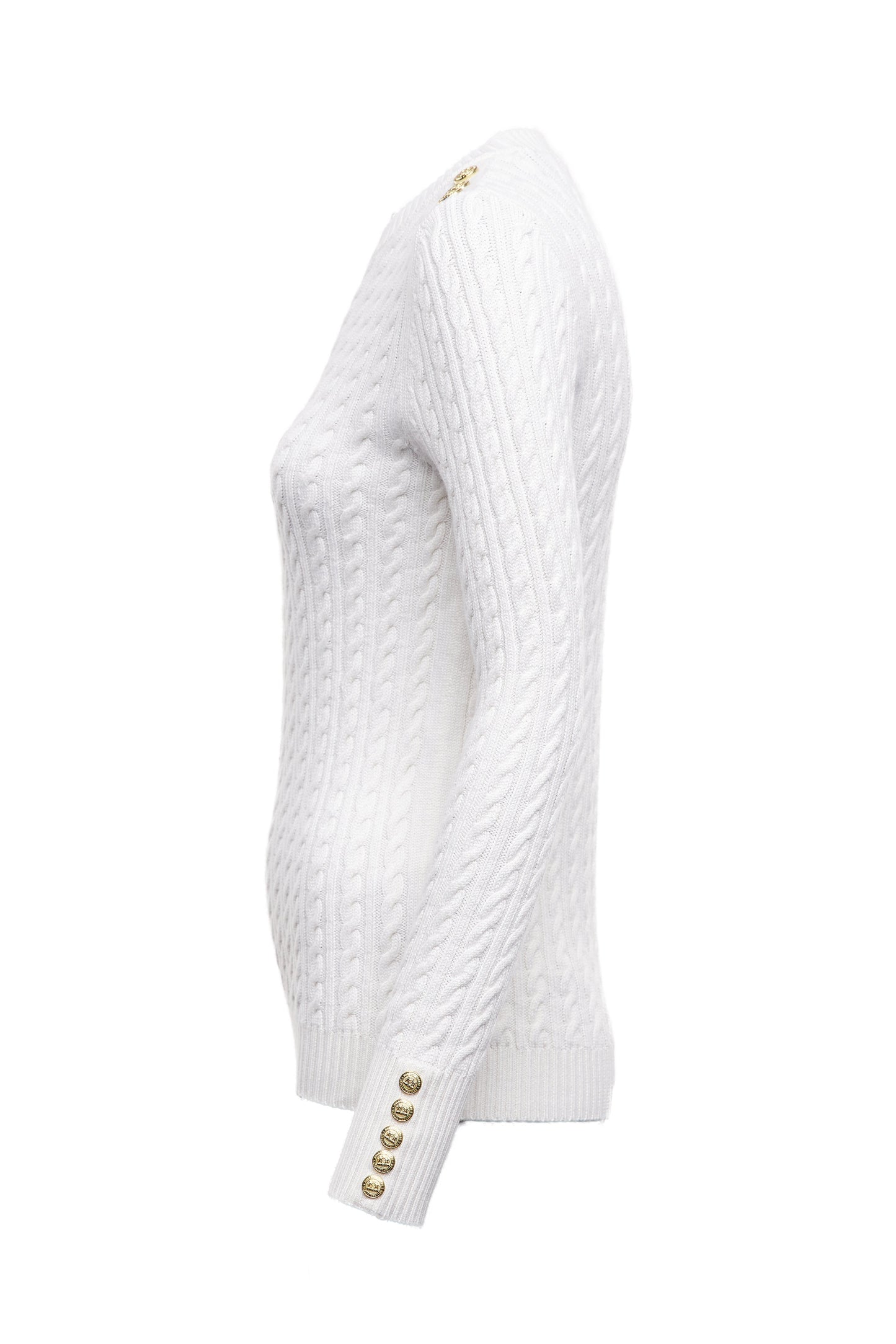 Seattle Cable Crew Knit (White)