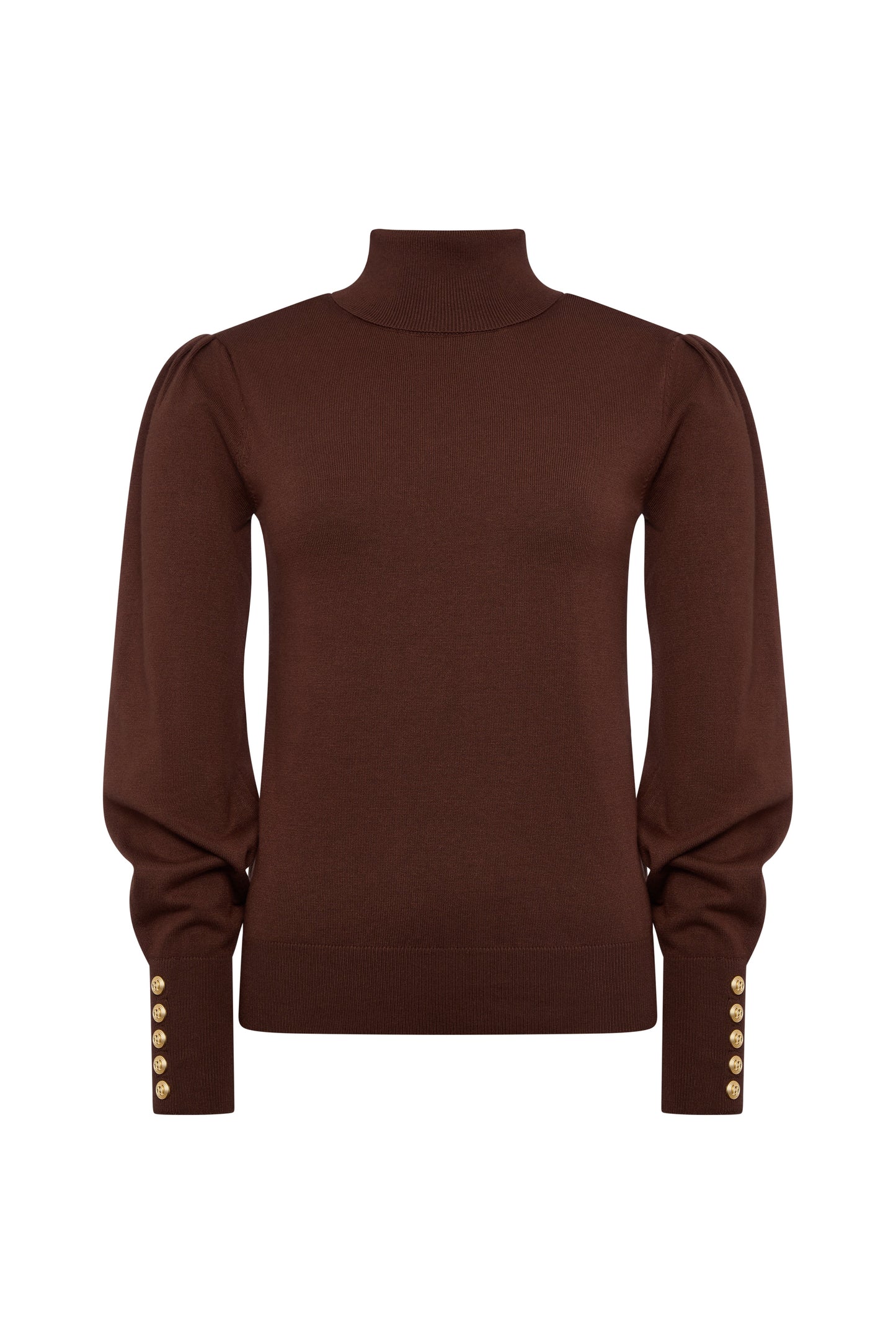 Structured Kelsie Roll Neck Knit (Cocoa)