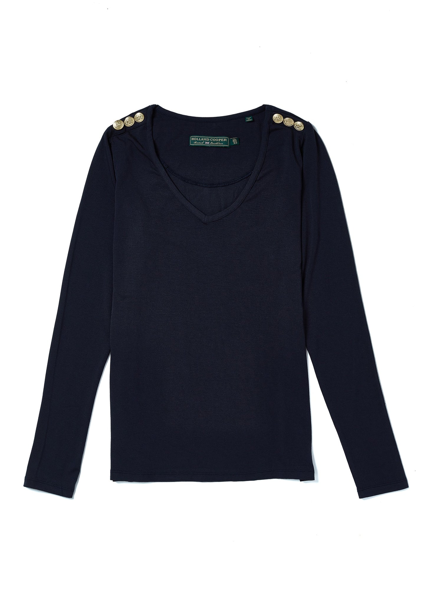 Long Sleeve V-Neck Tee (Ink Navy)