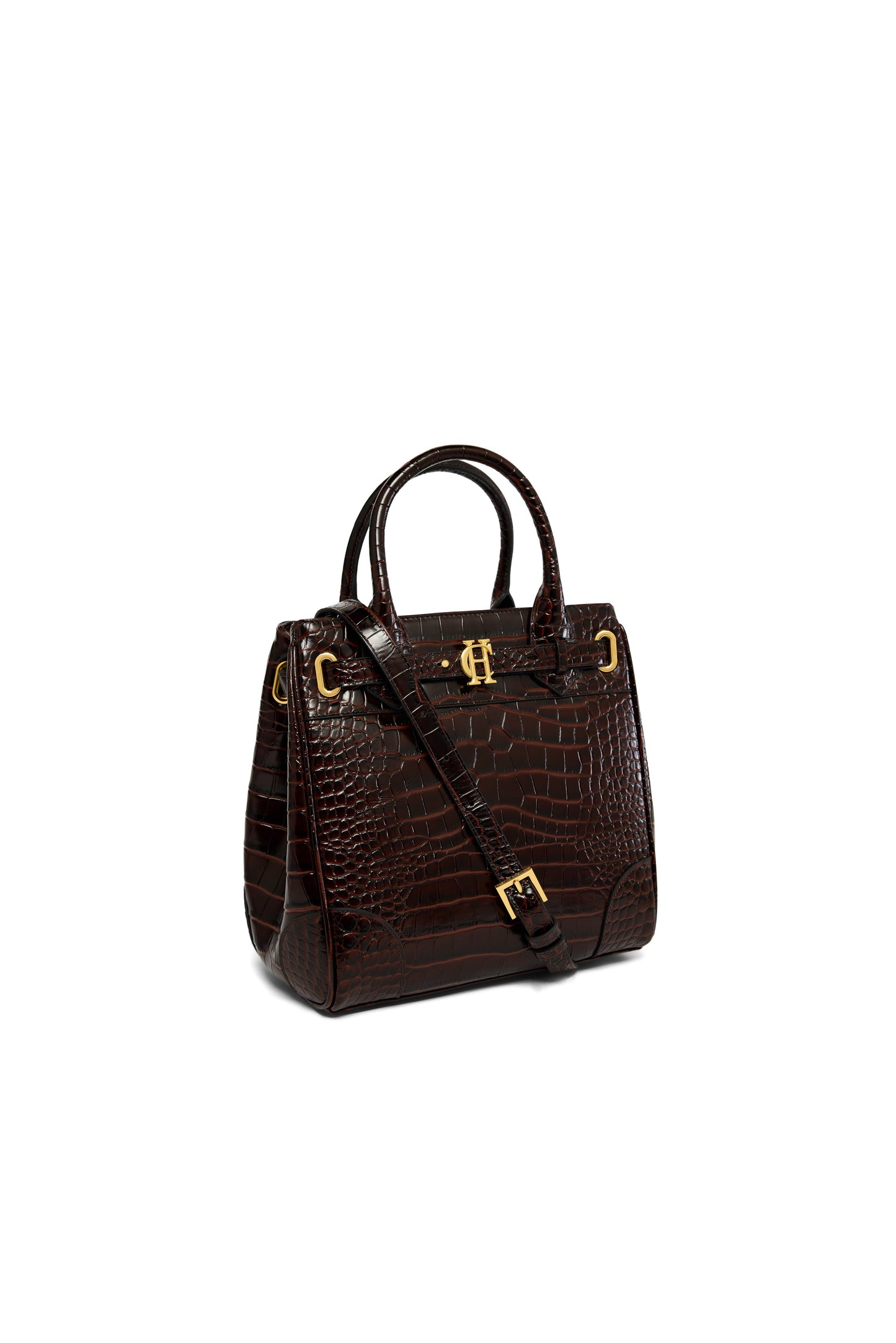 The Brompton Mini Tote (Rich Chocolate Croc)