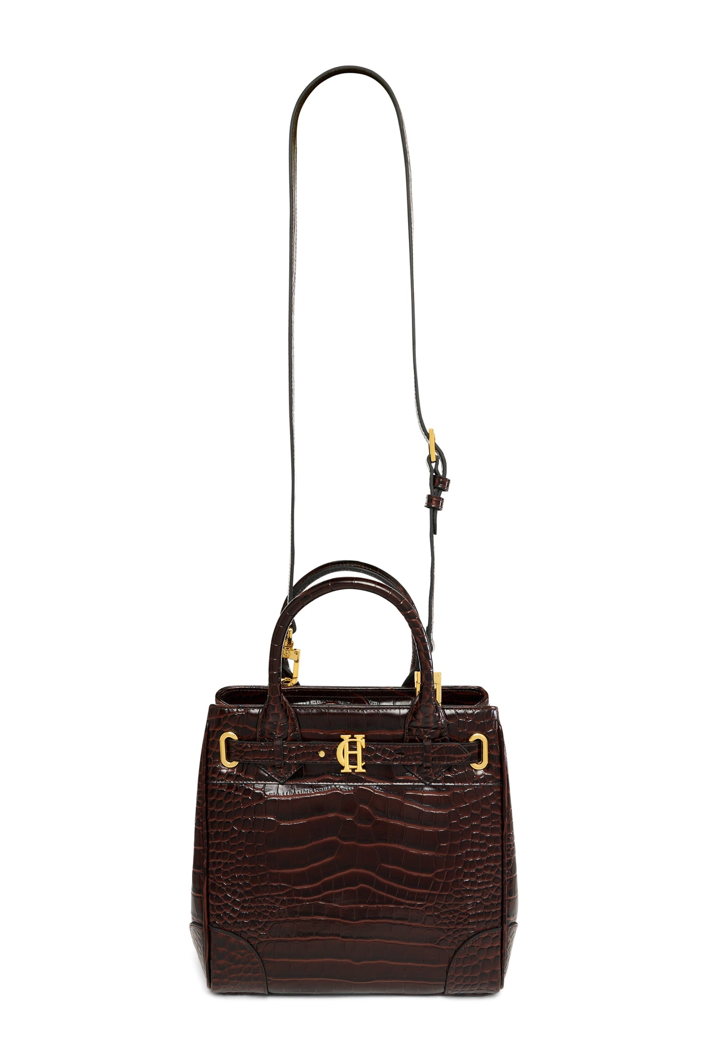 The Brompton Mini Tote (Rich Chocolate Croc)