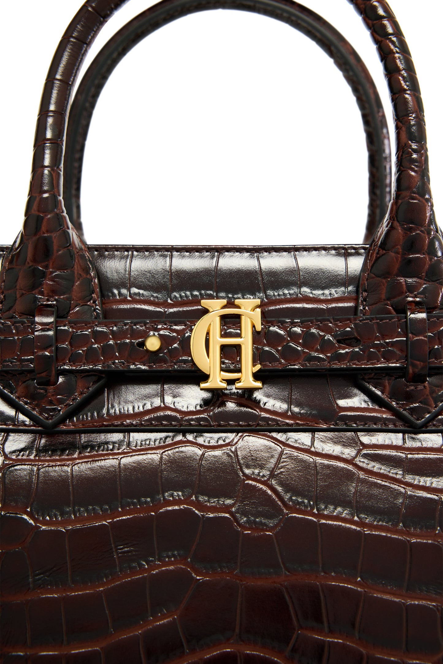The Brompton Mini Tote (Rich Chocolate Croc)