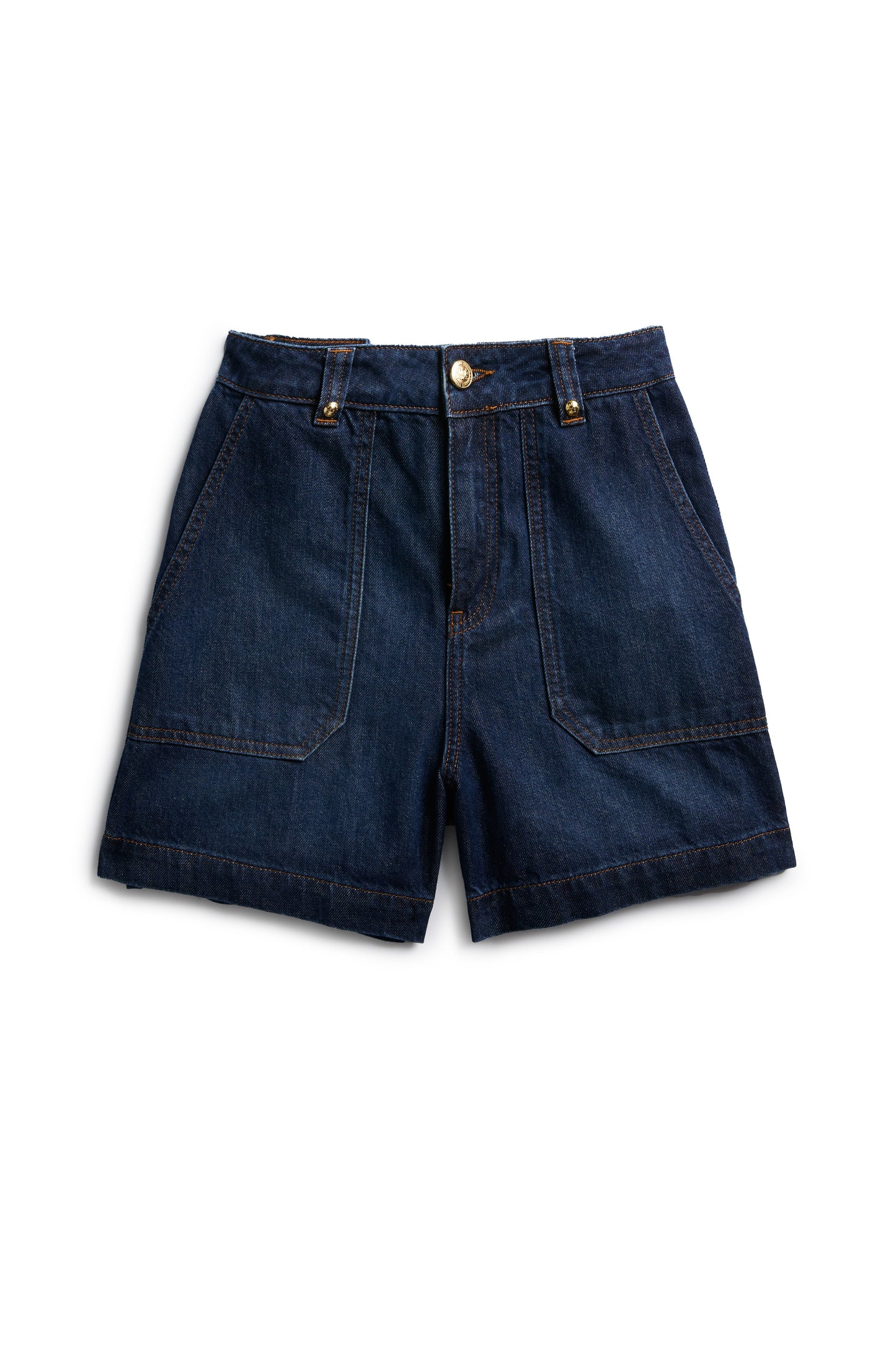 Utility Denim Shorts (Deep Indigo)