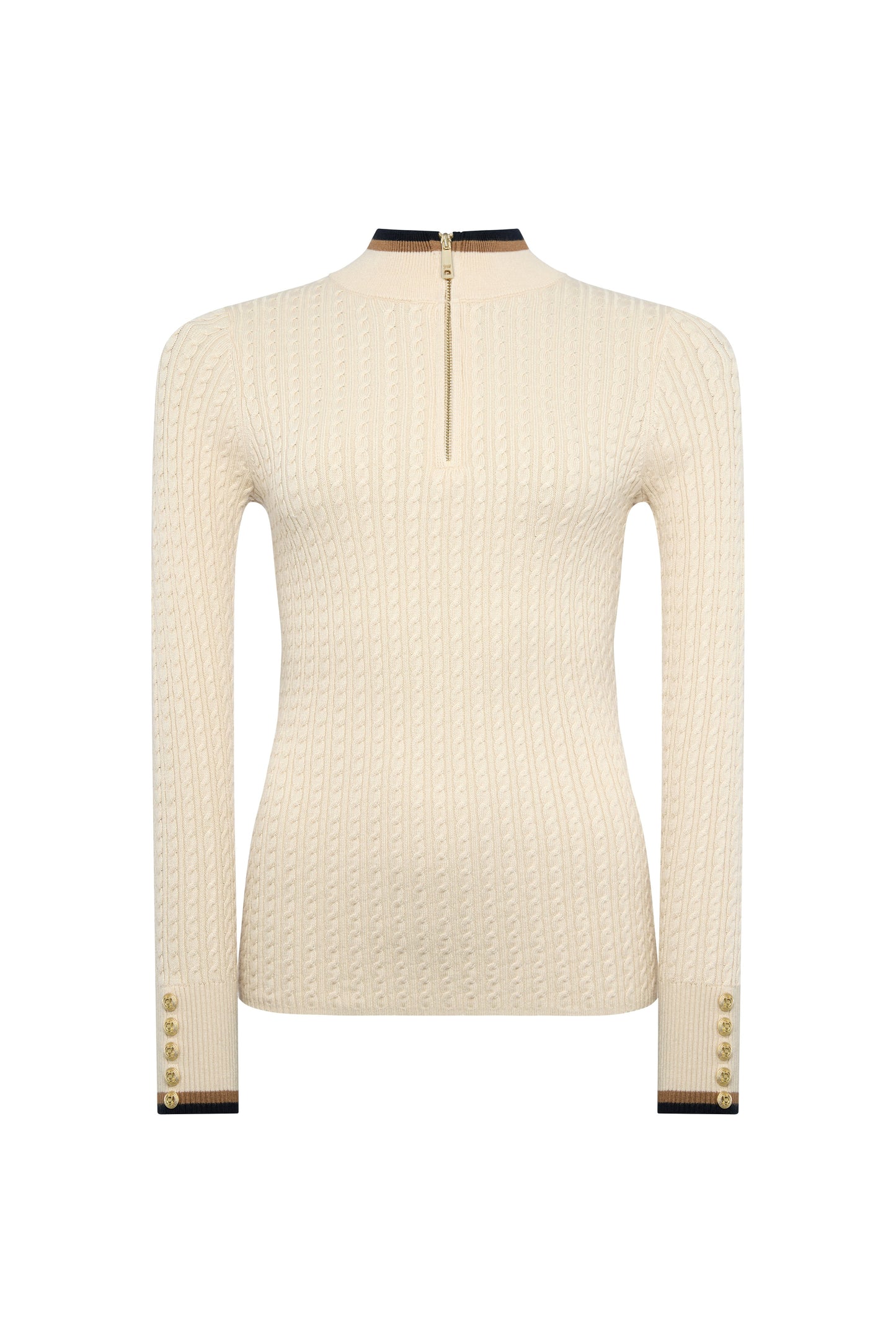 Zoe Quarter Zip Knit (Almond)