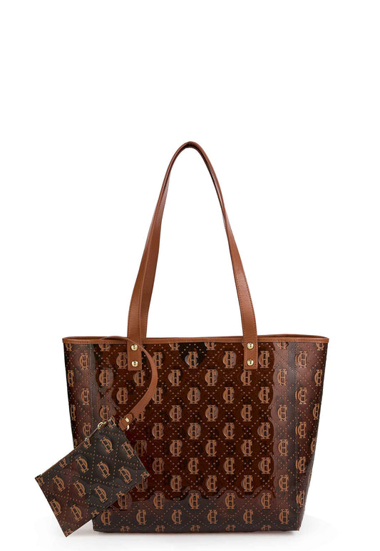 Monogram Clear Shopper (Tan Monogram)