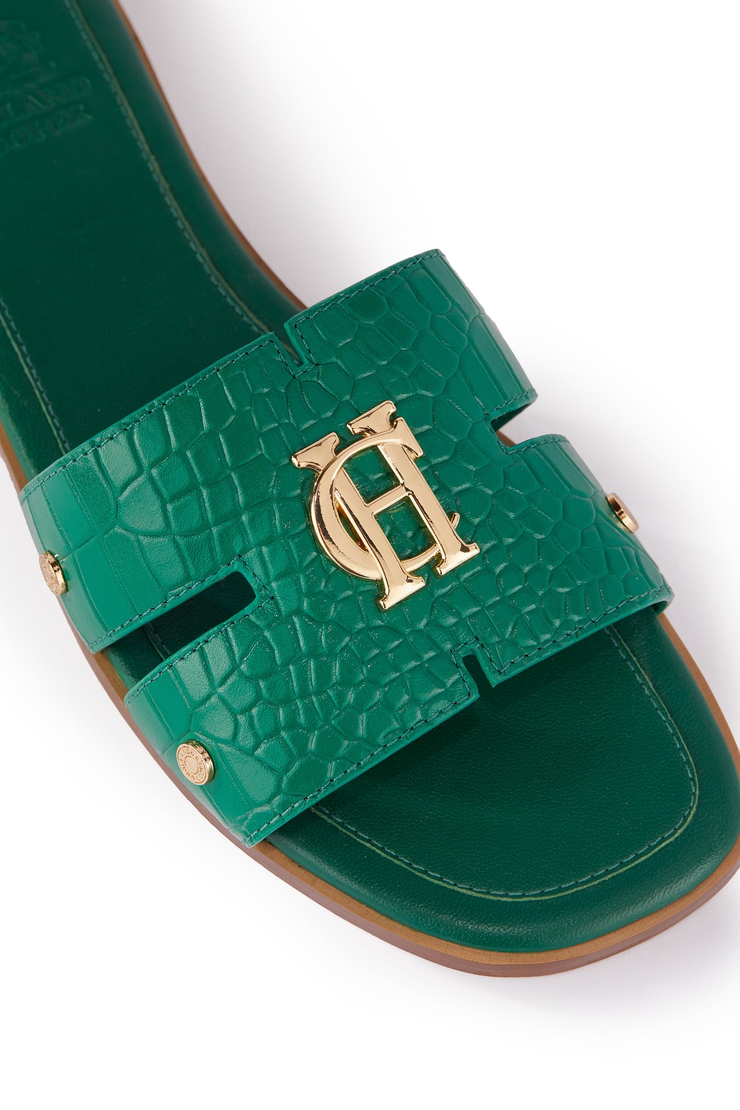 Monogram Slides (Jade Croc)