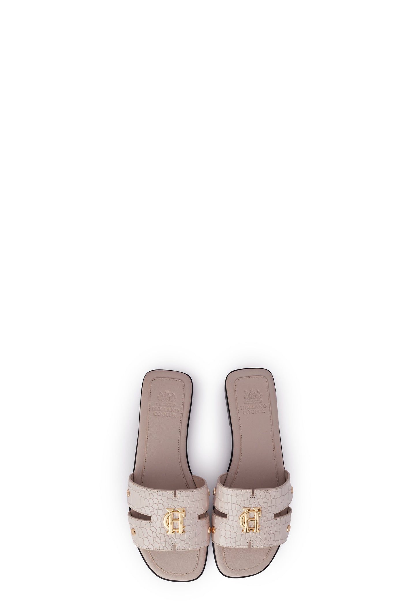 Monogram Slides (Dusty Pink Croc)