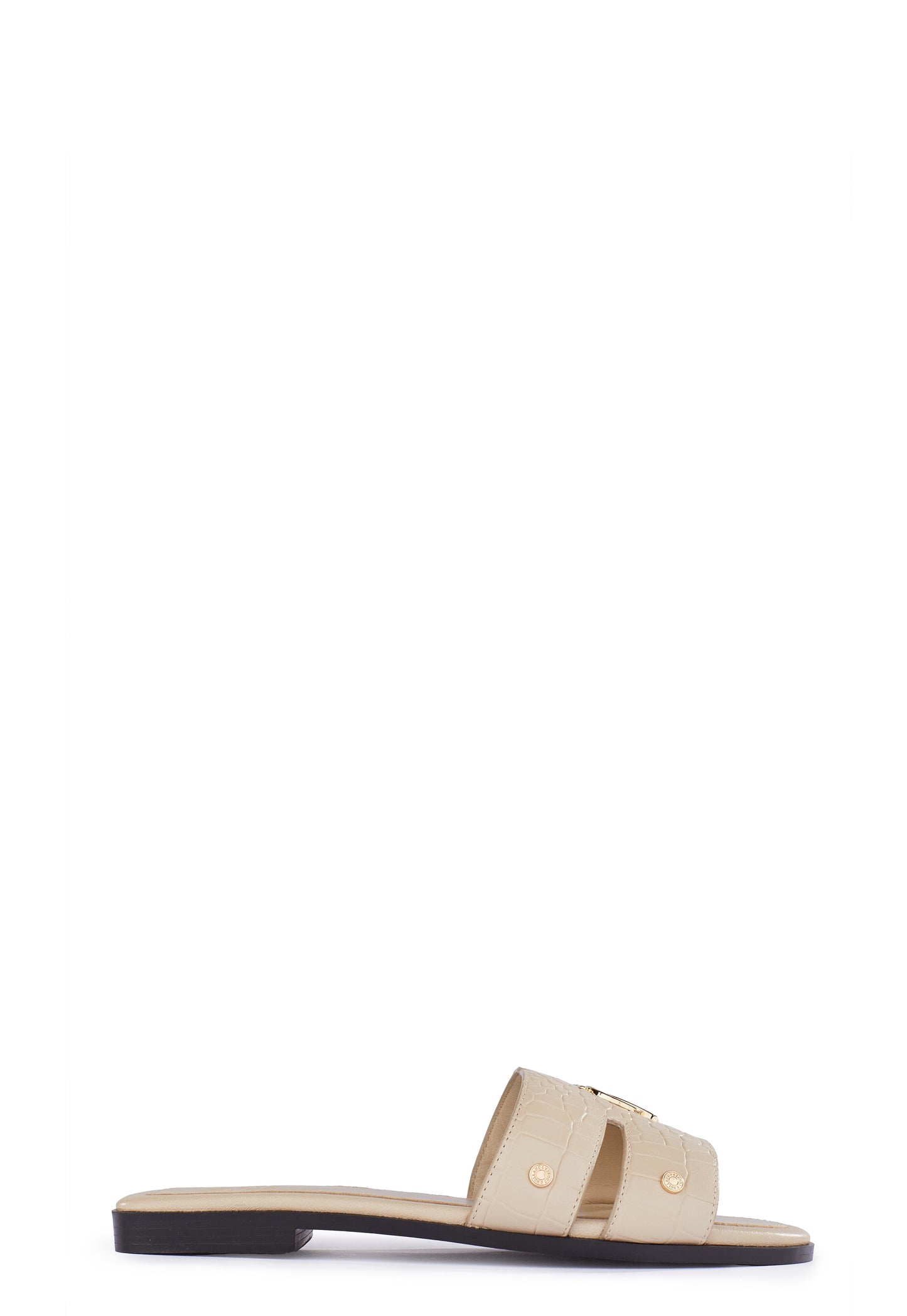 Monogram Slides (Taupe Croc)