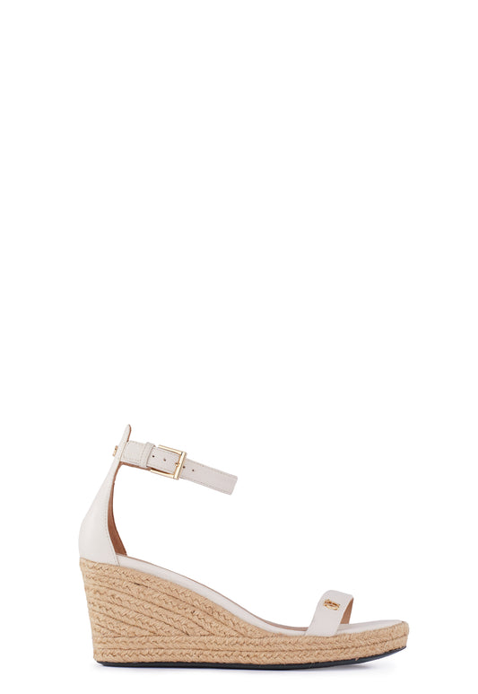 St Lucia Espadrille Wedge (Cream Leather)