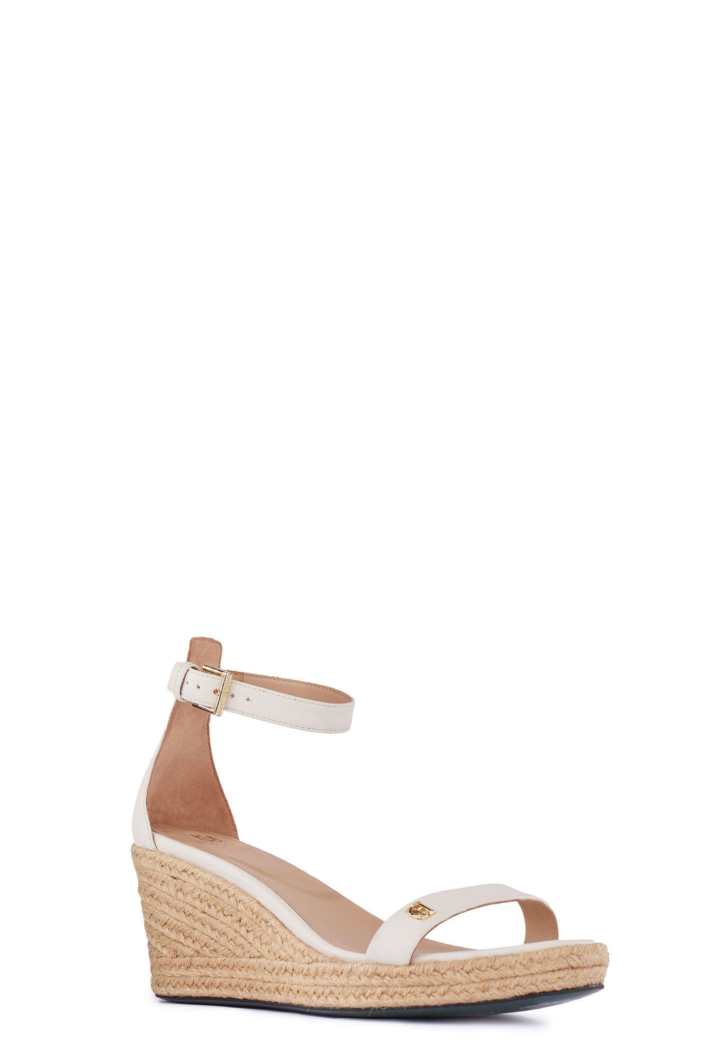 St Lucia Espadrille Wedge (Cream Leather)
