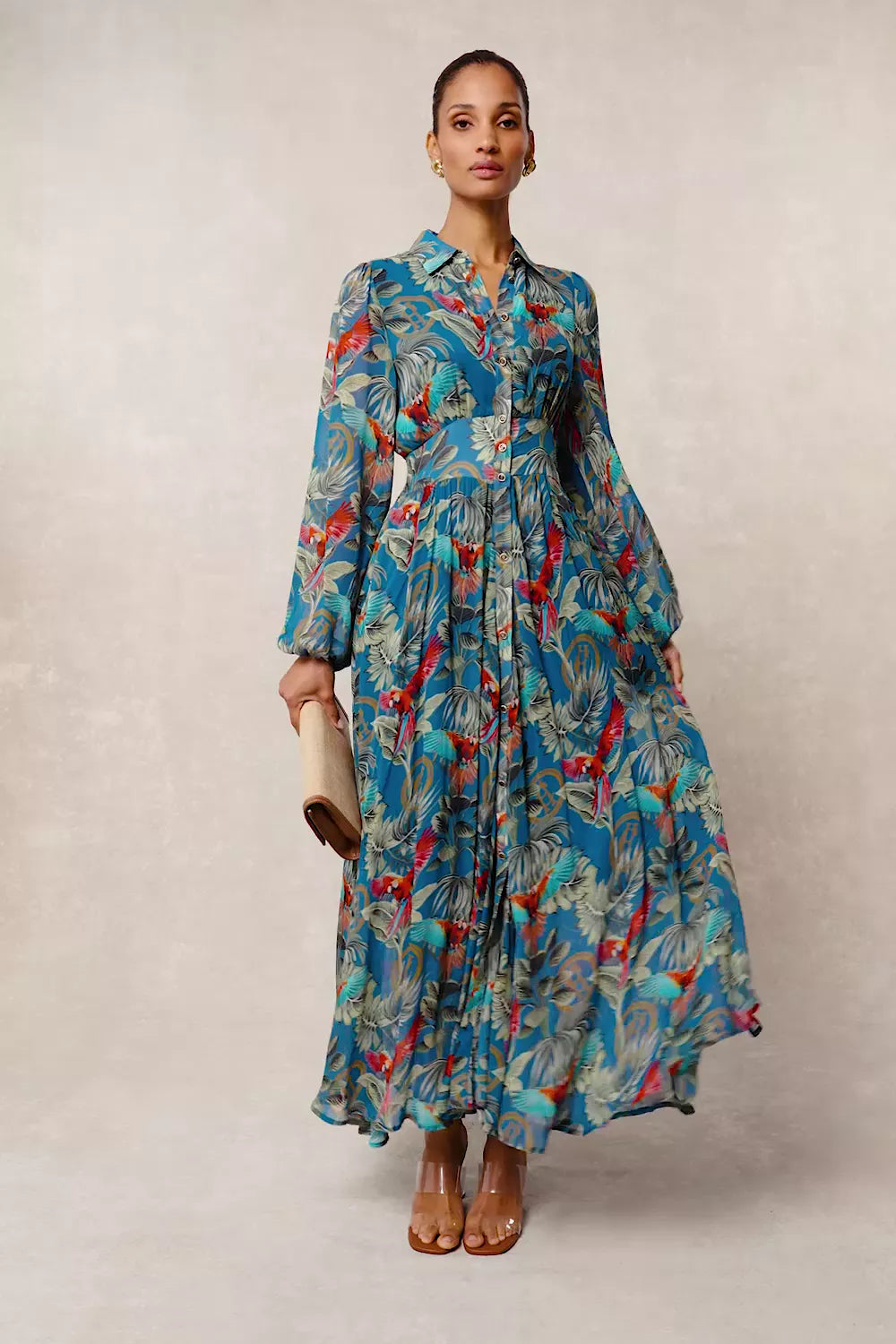 Paros Shirt Dress (Macaw Cobalt)