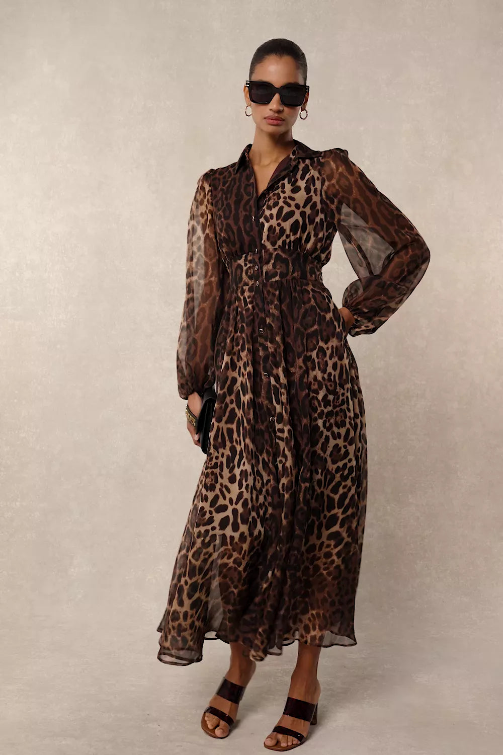Paros Shirt Dress (Leopard Print)