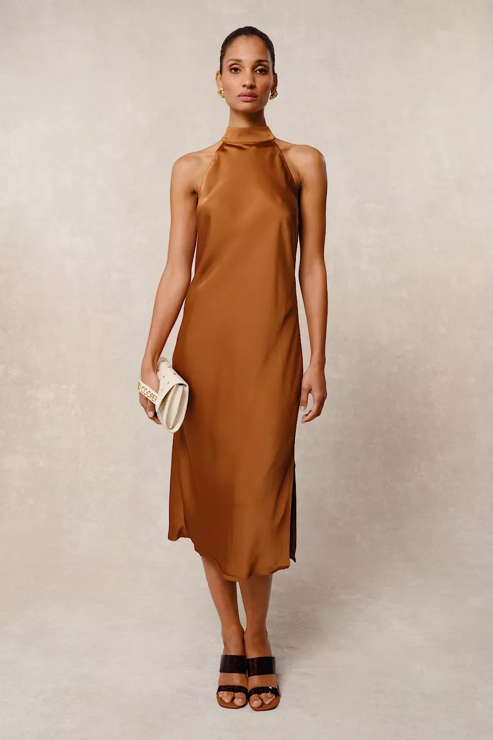 Florence Satin Dress (Copper)
