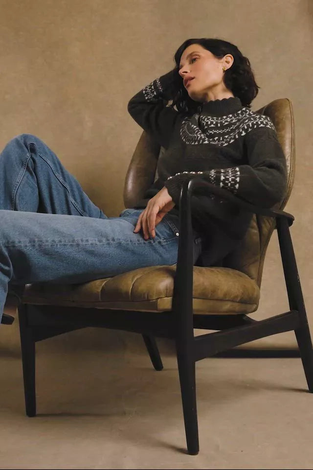 Elodie Roll Neck Knit (Forest Green)