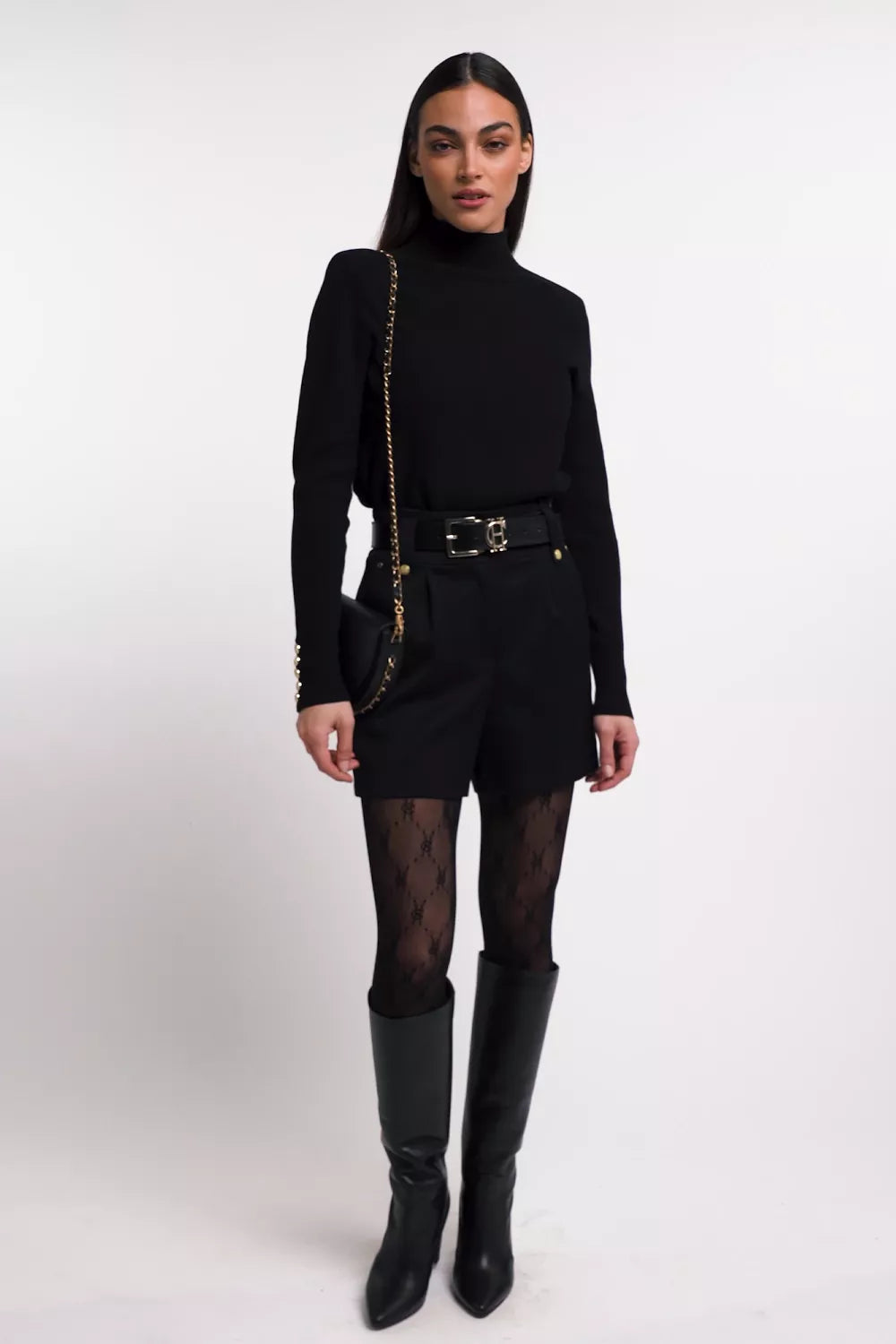 Tara High Neck Knit (Black)